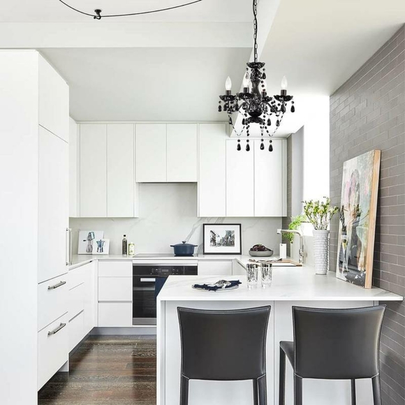 4 Light Crystal Chandeliers for Dining Room, Black. - Picture 6 of 6